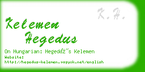 kelemen hegedus business card